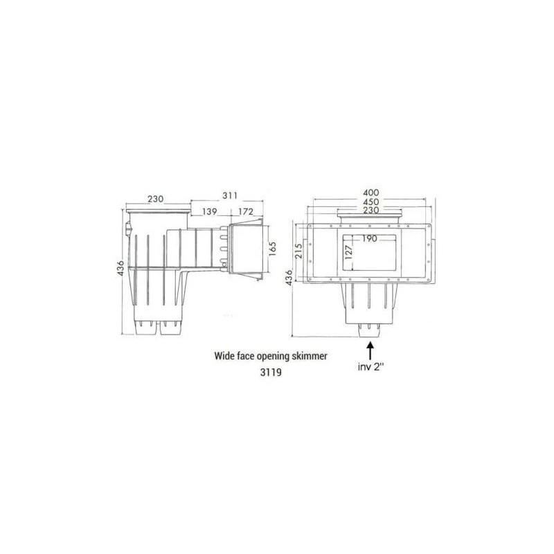 Skimmer Hayward Premium 3119 Foliebaden Antraciet Met Extra Brede Skimmermond 4 Skimmer Hayward Premium 3119 Foliebaden Antraciet Met Extra Brede Skimmermond - Afbeelding 2