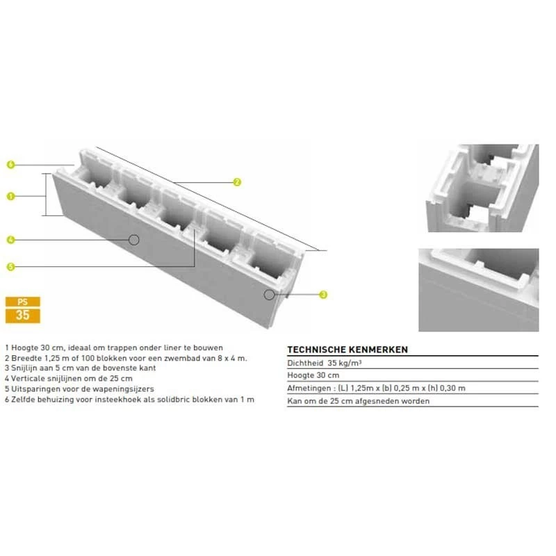 Zwembad Bouwblok Solidbric Set Voor Een Zwembad 4x8x1,5 Meter 4 Zwembad Bouwblok Solidbric Set Voor Een Zwembad 4x8x1,5 Meter - Afbeelding 2