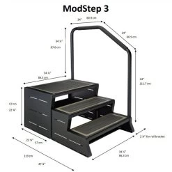 Zwemspa Trap ModStep 3 (Zwart) -Zwembad Onderdelen Shop zwemspa trap modstep 3 zwart 1
